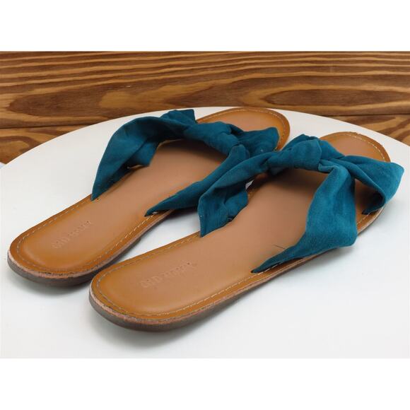 Old Navy Size 10 Sandal Slide Green‎ Fabric Women M - Picture 5 of 9